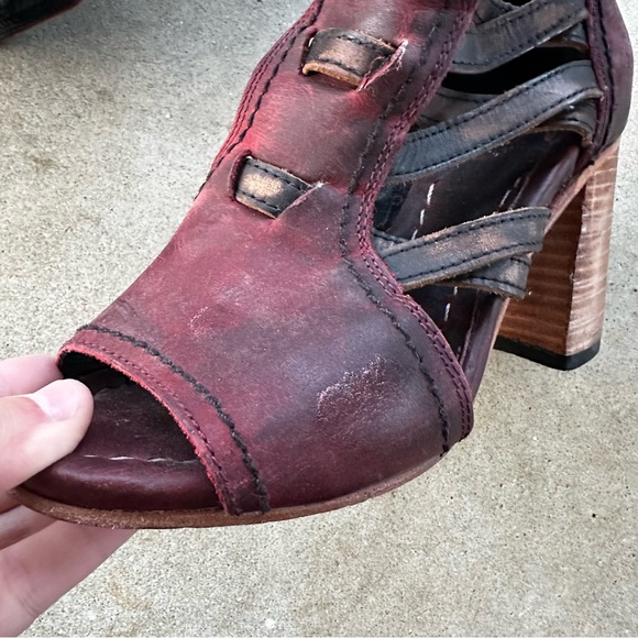 Freebird by Steven Shoes Tiara Wine Leather Booties Women’s Size 7 - Picture 5 of 13